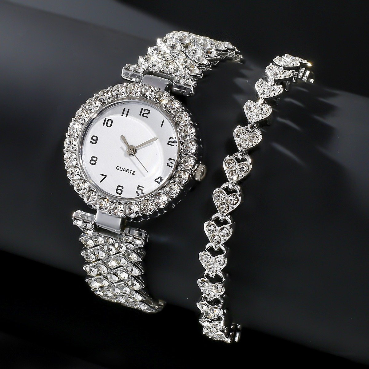 Luxury Women Watch Set Quartz Wristwatch Bracelet Gift - Image 6