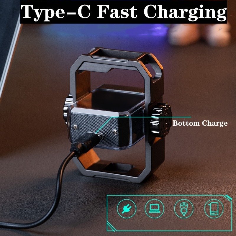 Pulse Lighter Double Windproof Type-C Charging Electric Gyroscope - Image 2