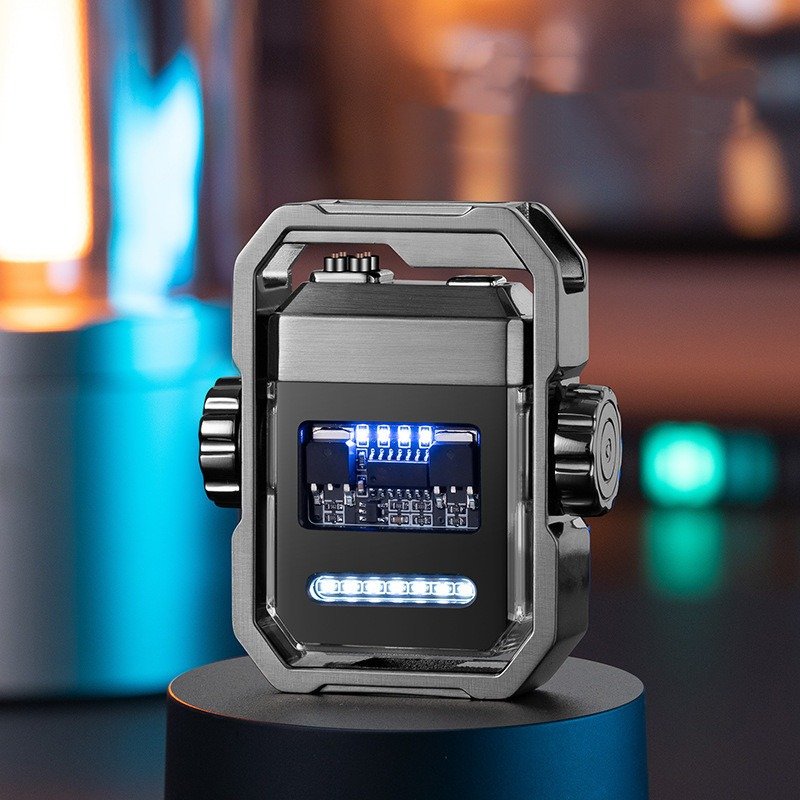 Pulse Lighter Double Windproof Type-C Charging Electric Gyroscope - Image 7