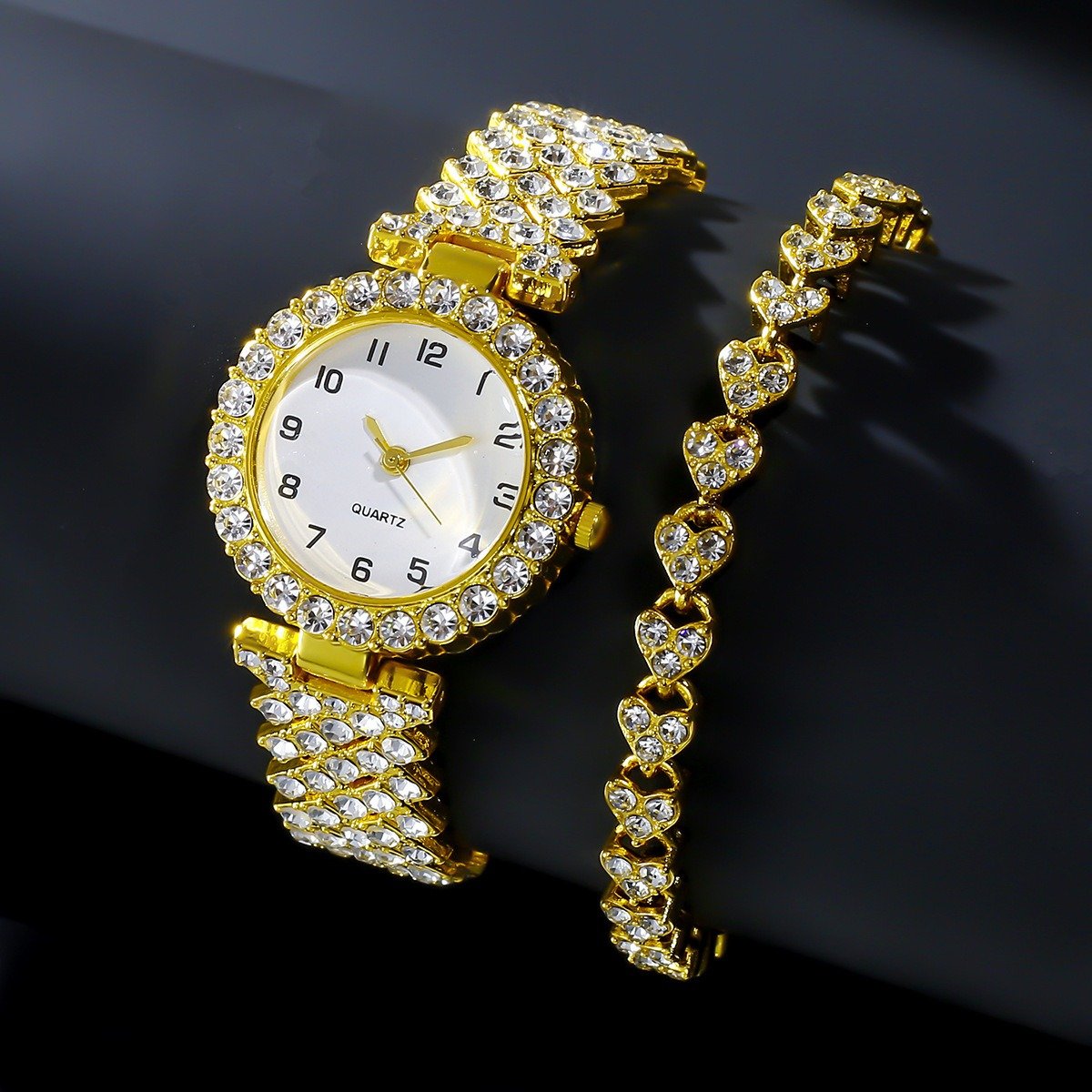 Luxury Women Watch Set Quartz Wristwatch Bracelet Gift - Image 5