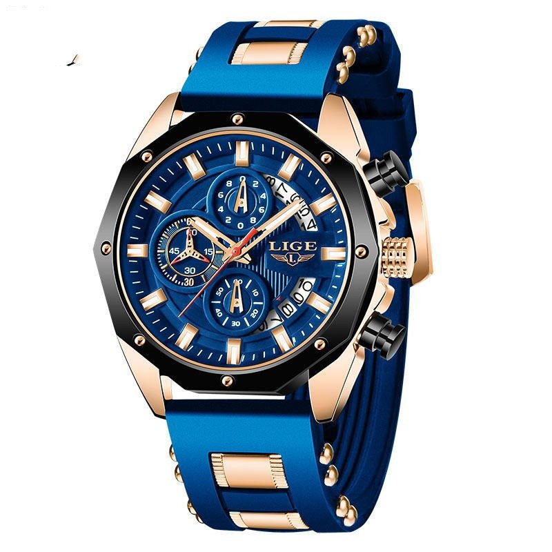 Luxury Silicone Sport Watch Men Waterproof Wristwatch