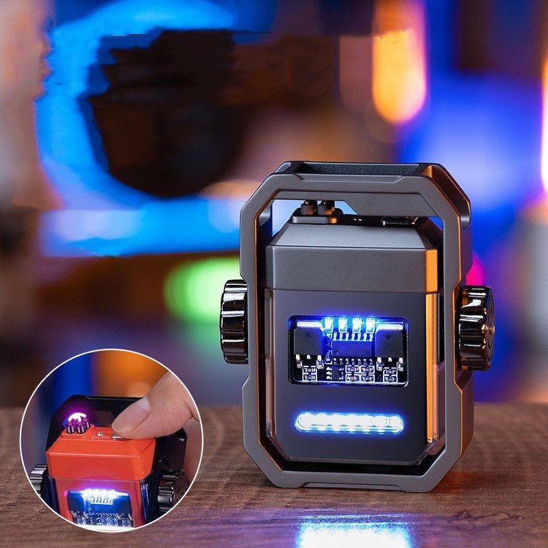 Pulse Lighter Double Windproof Type-C Charging Electric Gyroscope