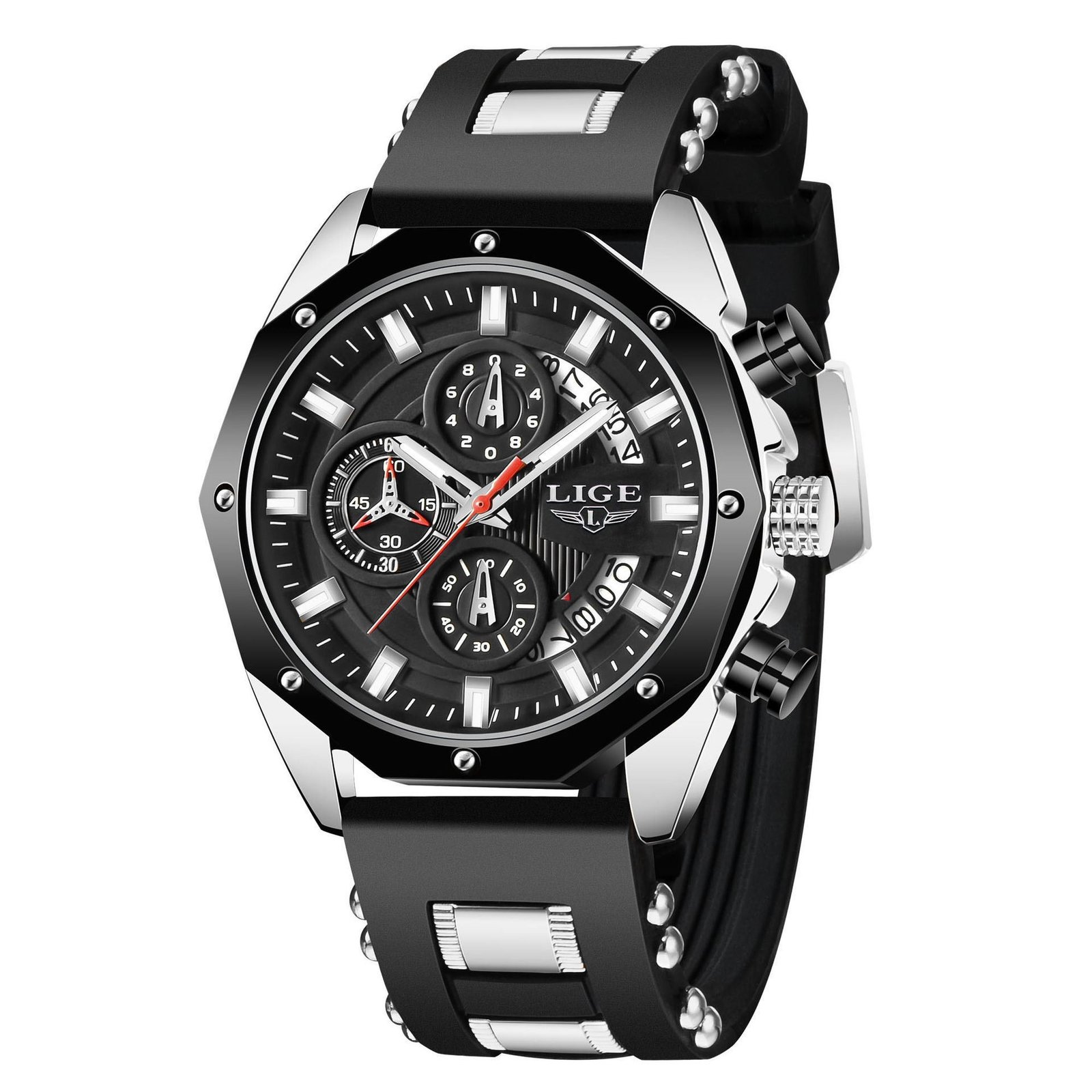 Luxury Silicone Sport Watch Men Waterproof Wristwatch - Image 3